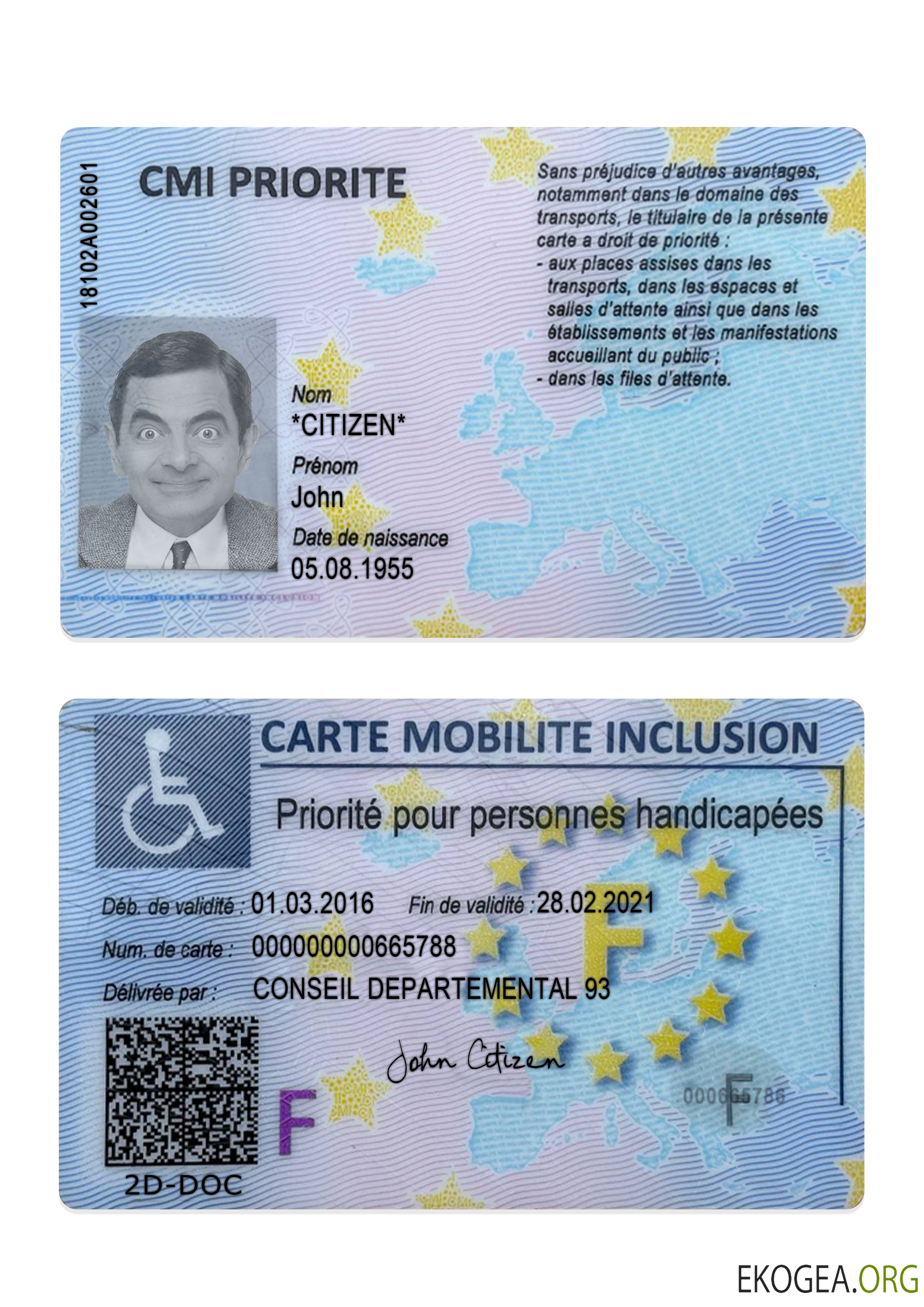 Carte mobilité inclusion France (CMI)